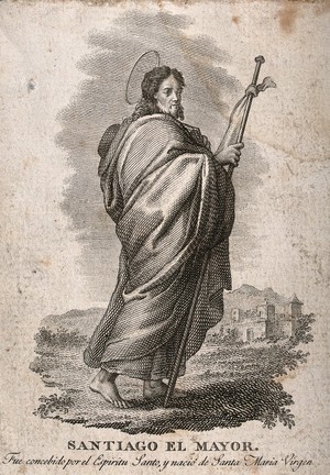 view Saint James the Great. Engraving.