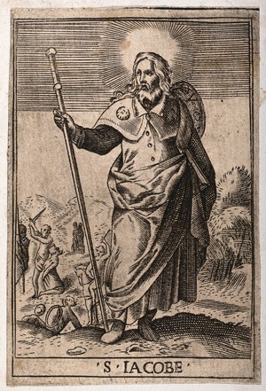 view Saint James the Great. Engraving.