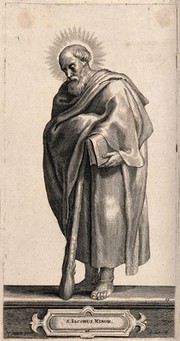 Saint James the Less. Line engraving after Sir P.P. Rubens.