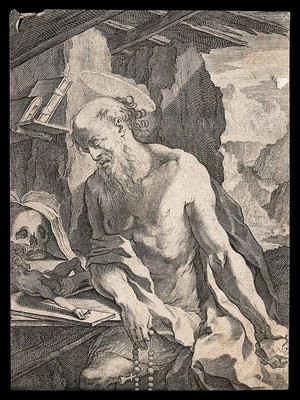 view Saint Jerome. Engraving after V. Salimbeni.