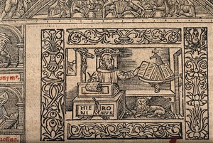 view Saint Jerome. Woodcut, 1538.