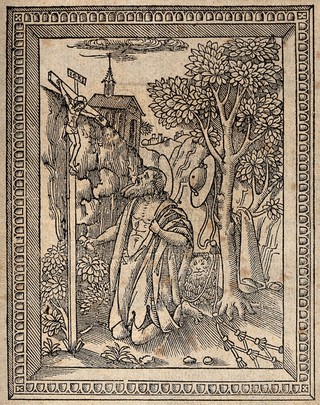 Saint Jerome. Woodcut.