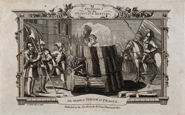 Martyrdom of Jerome of Prague. Engraving by T. Smith.