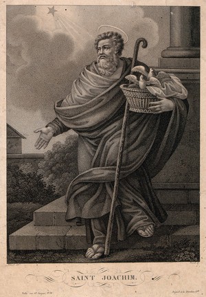 view Saint Joachim. Stipple engraving by C.J. Pomel, 1818, after N.-J. Blaizot.