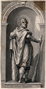 Saint Jude. Line engraving by L. Kilian, 1623, after J.M. Kager.