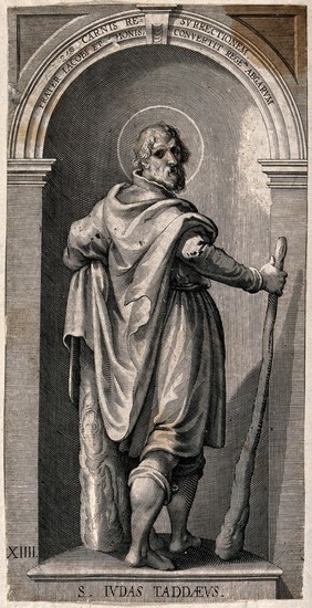 Saint Jude. Line engraving by L. Kilian, 1623, after J.M. Kager.