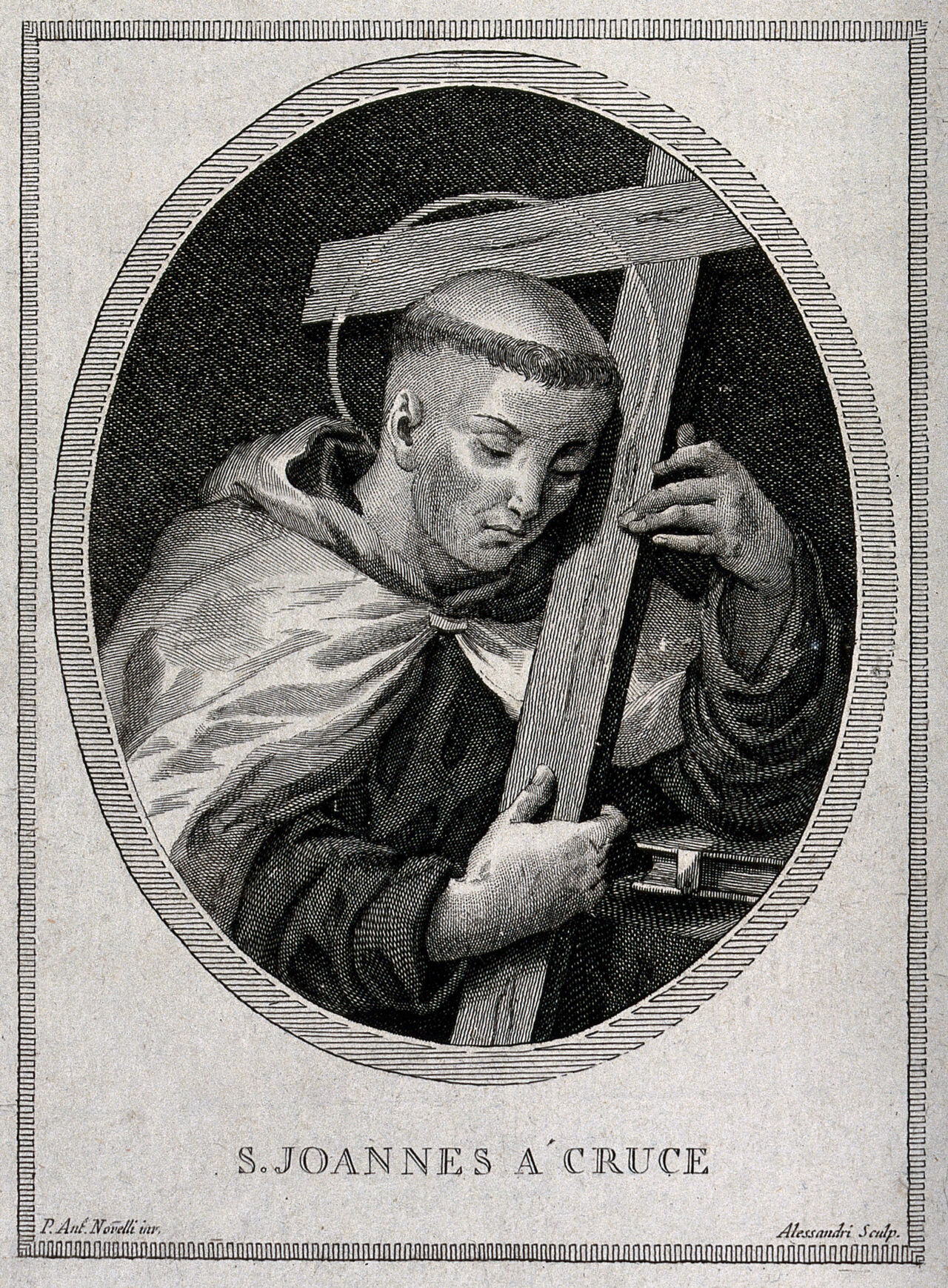 Saint John Joseph of the Cross. Engraving by Alessandri after P.A. Novelli., by Pietro Antonio Novelli