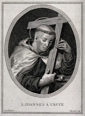 view Saint John Joseph of the Cross. Engraving by Alessandri after P.A. Novelli.