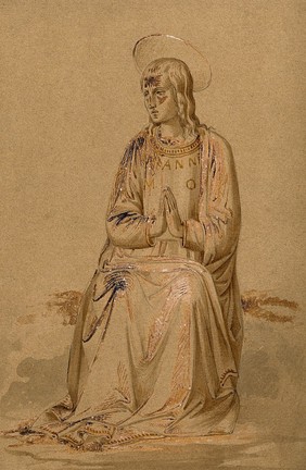 Saint John the Evangelist. Watercolour painting after Fra Angelico.