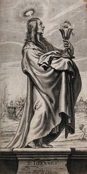 view Saint John the Evangelist. Engraving by P. de Bailliu after T. van Thulden.