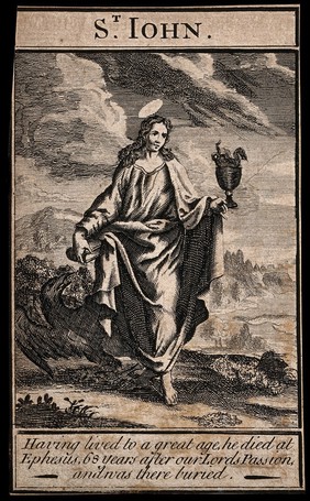 Saint John the Evangelist. Engraving.