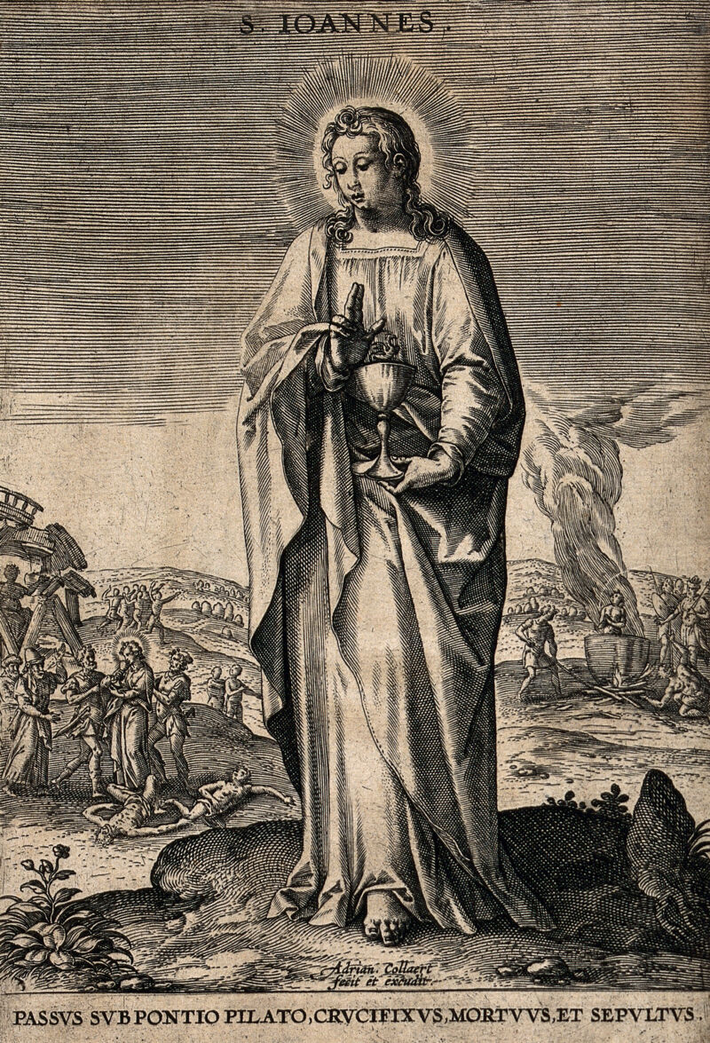 Saint John the Evangelist. Engraving by A. Collaert., by Adriaen Collaert