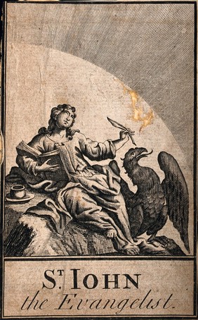 Saint John the Evangelist. Line engraving.