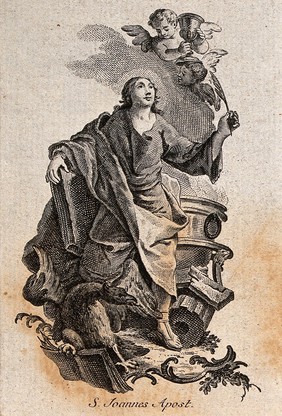 Saint John the Evangelist. Engraving.