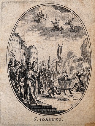 Saint John the Evangelist. Etching by N. Cochin.