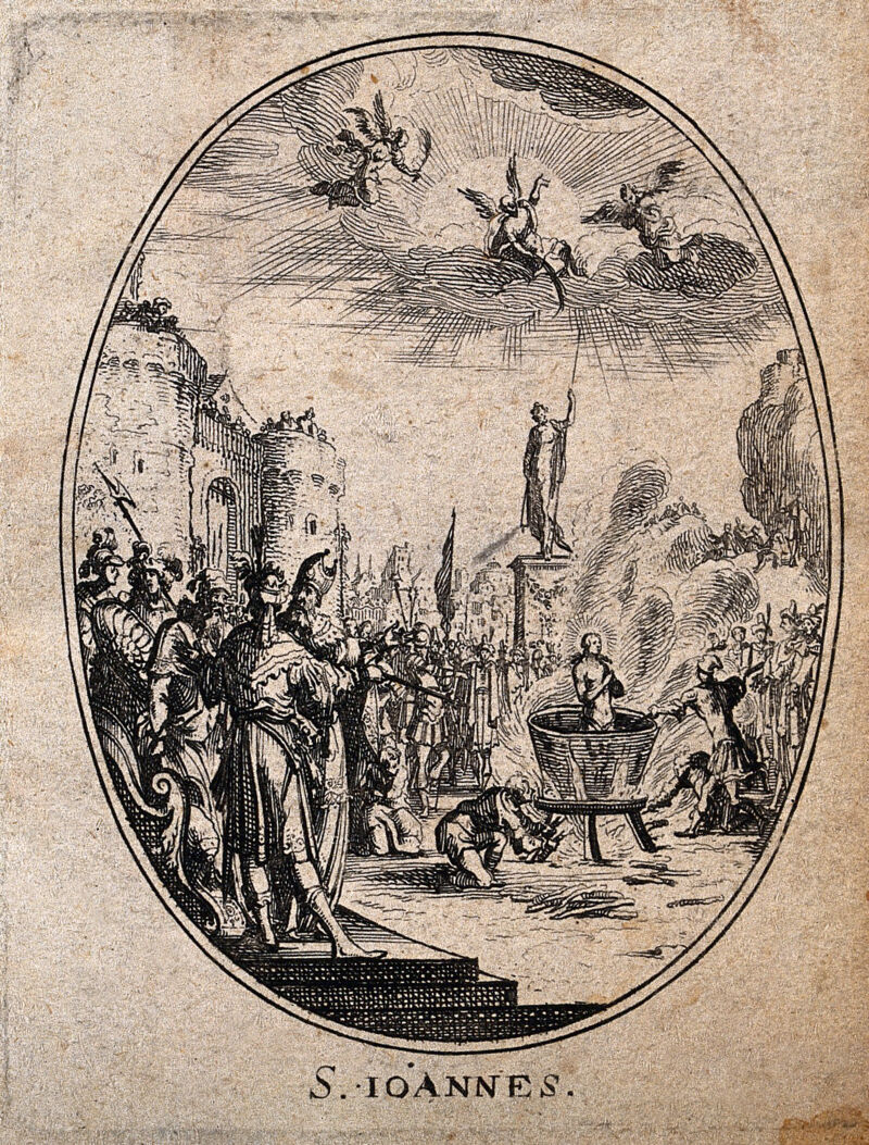 Saint John the Evangelist. Etching by N. Cochin., 1600-1699, by Nicolas Cochin