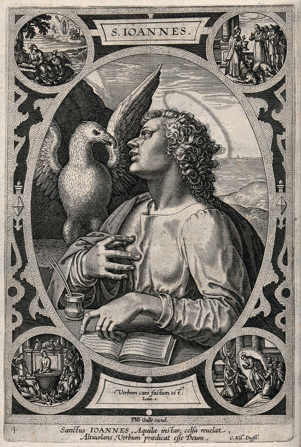 Saint John the Evangelist. Engraving., by Cornelis Kiliaan