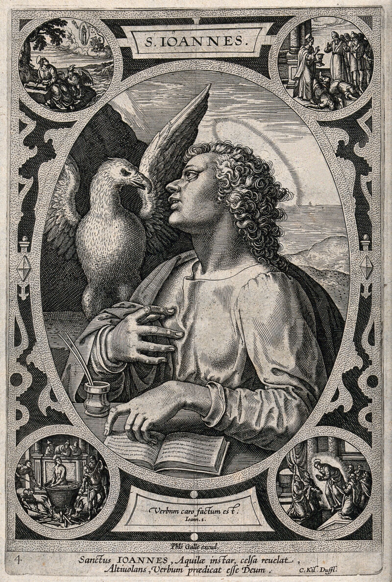 Saint John the Evangelist. Engraving., by Cornelis Kiliaan
