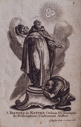 Saint John of Matha. Etching by J. and J. Klauber.