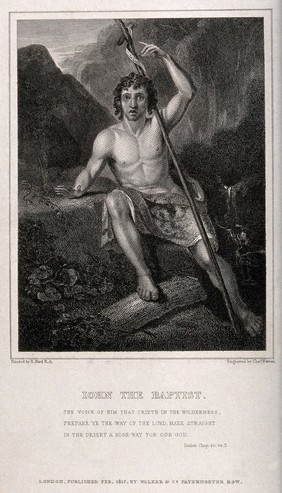 Saint John the Baptist. Engraving by C. Warren, 1817, after E. Bird.
