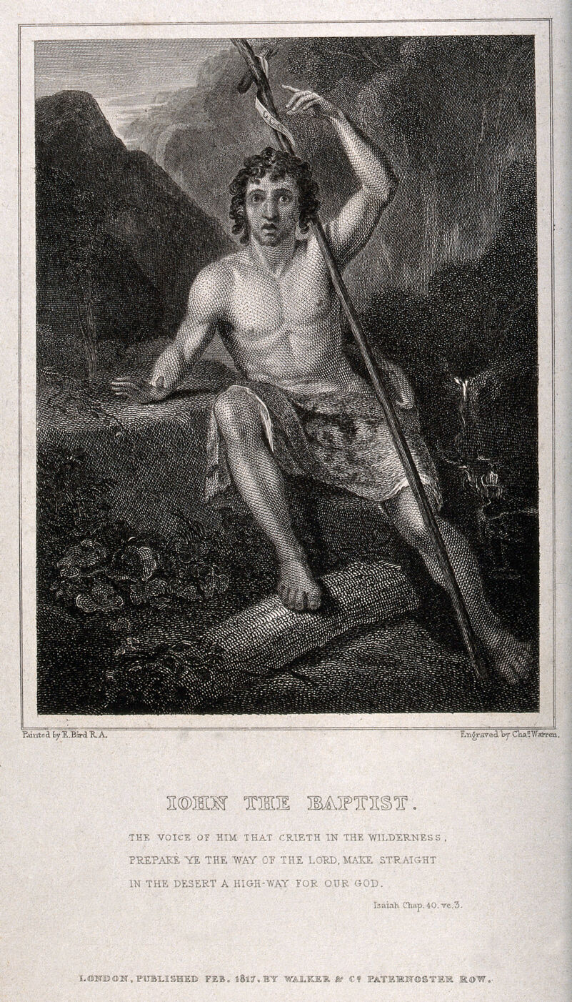 Saint John the Baptist. Engraving by C. Warren, 1817, after E. Bird., Feb. 1817, by Edward Bird