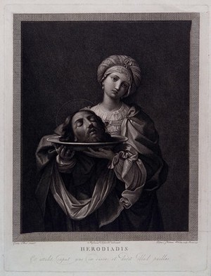 view Decapitation of Saint John the Baptist. Etching by P. Fontana, 1797, after S. Tofanelli after G. Reni.