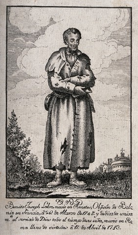 Saint Benedict Joseph Labre. Etching.