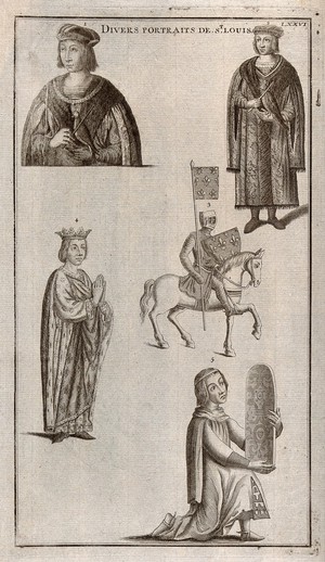 view Saint Louis: five portraits. Etching.