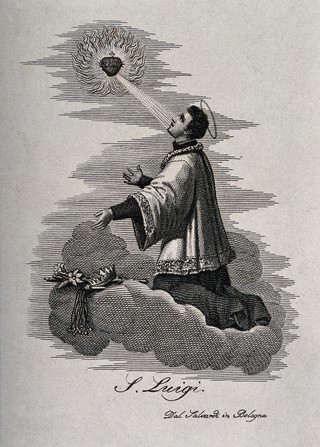 Saint Louis of Toulouse (?). Engraving.