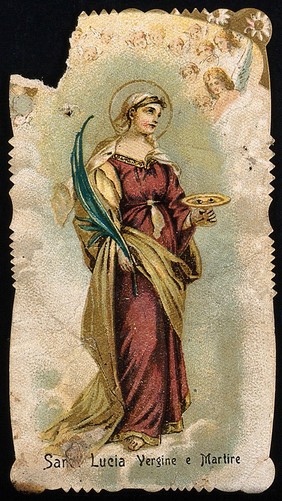 Saint Lucy. Colour lithograph, 1912.