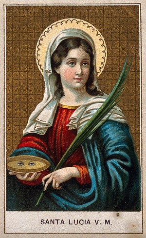 view Saint Lucy. Colour lithograph, 1898.