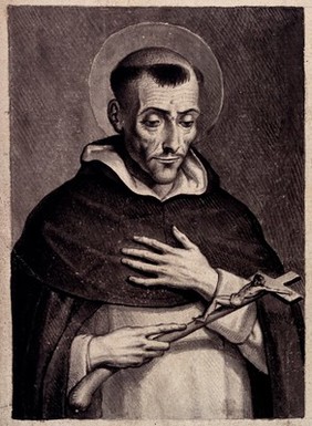 Saint Louis Bertrand (Luis Beltrán). Wash drawing.