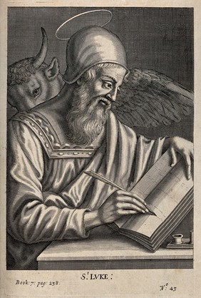 Saint Luke. Engraving attributed to W. Faithorne.