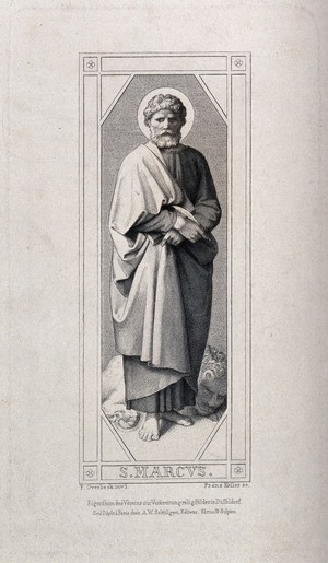 view Saint Mark. Engraving by F. Keller after F. Overbeck.