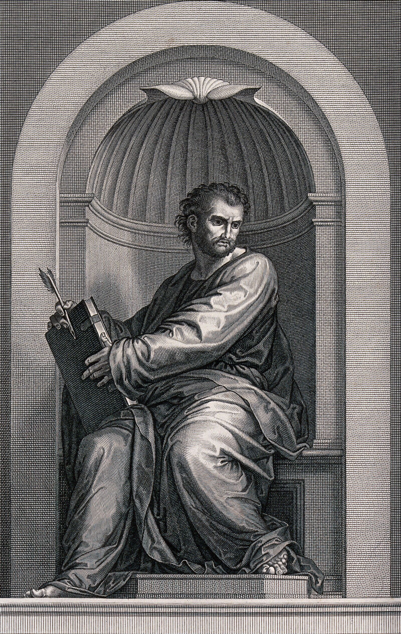 Saint Mark. Line engraving by P.G. Langlois after G.B. Wicar after Fra Bartolomeo., 1789, by Fra Bartolomeo