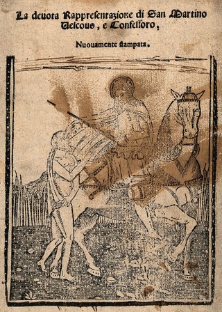 Saint Martin of Tours. Woodcut, 1617.