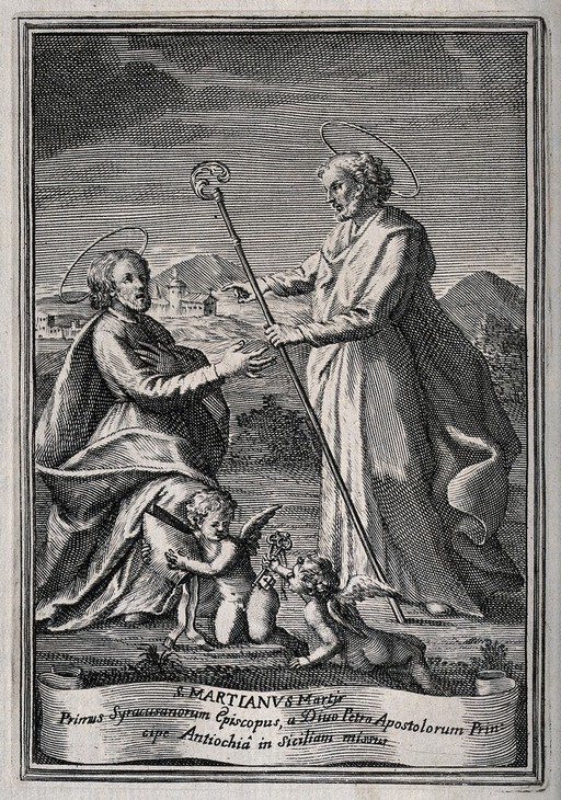 Saint Martin of Tours. Engraving.