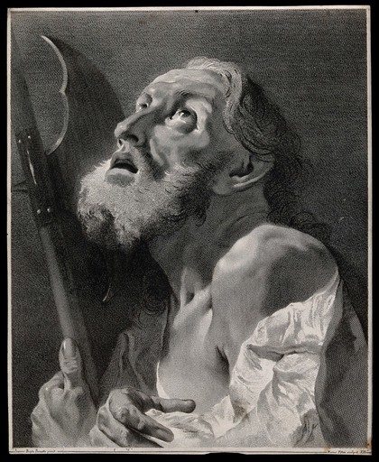 Saint Matthias. Line engraving by M. Pitteri after G.B. Piazzetta.