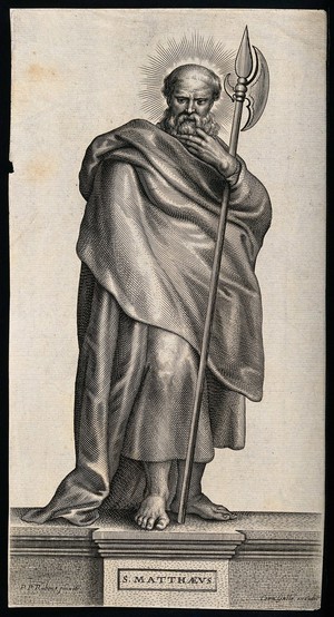 view Saint Matthew. Line engraving by C. Galle after Sir P.P. Rubens.