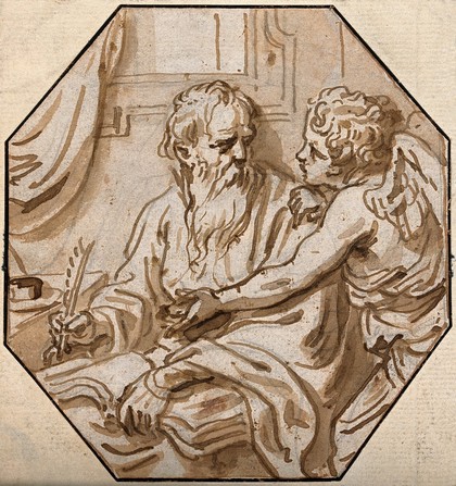 Saint Matthew. Wash drawing.