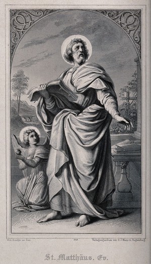 view Saint Matthew. Engraving after W. Kandler.