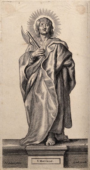 view Saint Matthias. Engraving by G. Valck after Sir P.P. Rubens.