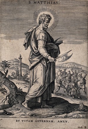 view Saint Matthias. Engraving by A. Collaert.