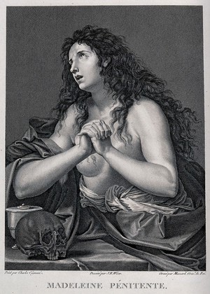 view Saint Mary Magdalen. Line engraving by J. Massard after G.B. Wicar after G.A. Carlone.