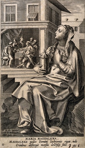 view Saint Mary Magdalen. Engraving by C. de Mallery after M. de Vos.