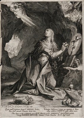 Saint Mary Magdalen. Engraving by L. Kilian after H. von Aachen.