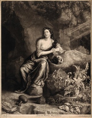 view Saint Mary Magdalen. Mezzotint by J. Smith, 1691, after C. Smith.