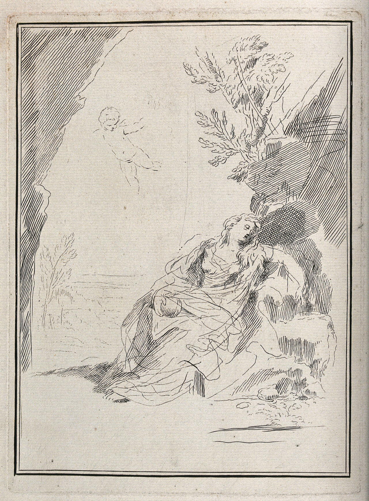 Saint Mary Magdalen. Etching attributed to G. Canale., by Giuseppe Canale