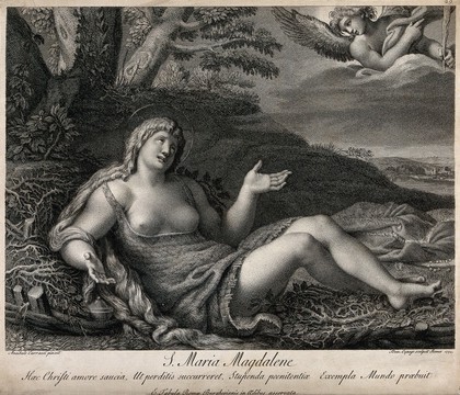 Saint Mary Magdalen. Engraving by D. Cunego, 1772, after Annibale Carracci.