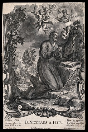 Saint Nicholas of Flue. Etching after J.W. Baumgärtner.
